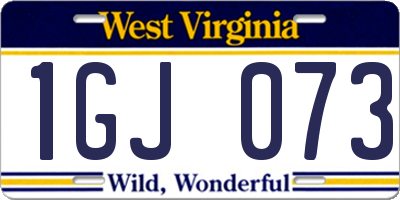 WV license plate 1GJ073