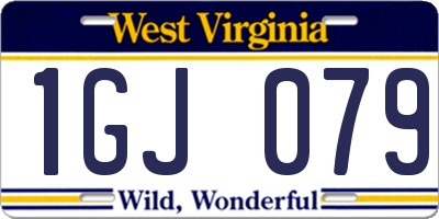 WV license plate 1GJ079