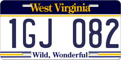 WV license plate 1GJ082
