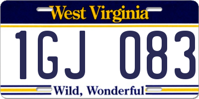 WV license plate 1GJ083
