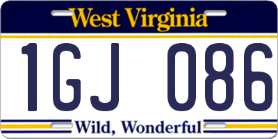 WV license plate 1GJ086
