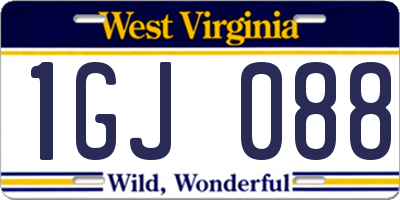 WV license plate 1GJ088