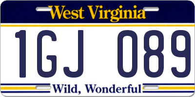 WV license plate 1GJ089