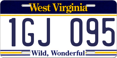WV license plate 1GJ095