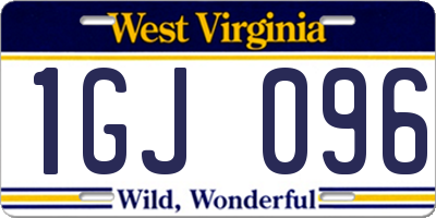 WV license plate 1GJ096