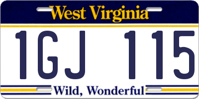 WV license plate 1GJ115