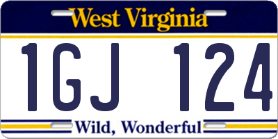 WV license plate 1GJ124