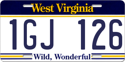 WV license plate 1GJ126
