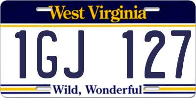 WV license plate 1GJ127