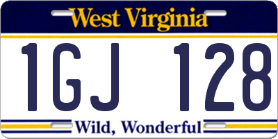 WV license plate 1GJ128
