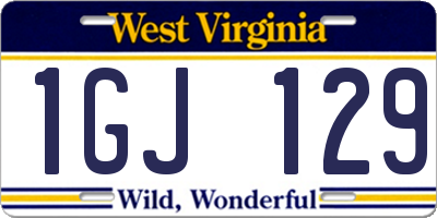 WV license plate 1GJ129