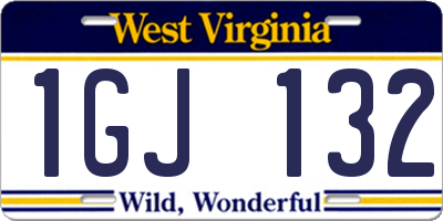 WV license plate 1GJ132