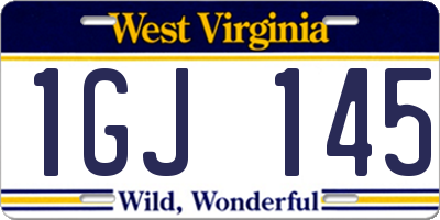WV license plate 1GJ145