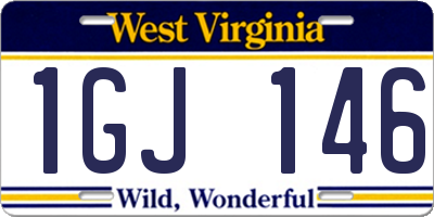 WV license plate 1GJ146