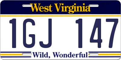 WV license plate 1GJ147