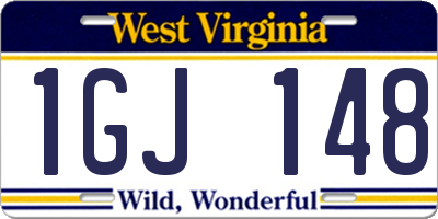 WV license plate 1GJ148