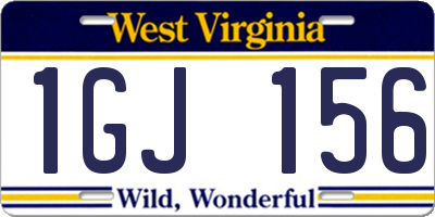 WV license plate 1GJ156