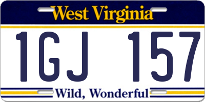 WV license plate 1GJ157