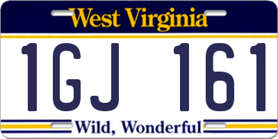 WV license plate 1GJ161