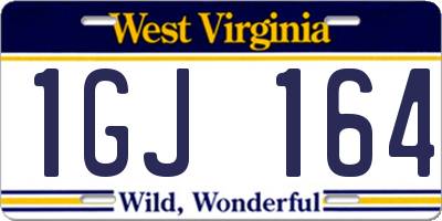 WV license plate 1GJ164