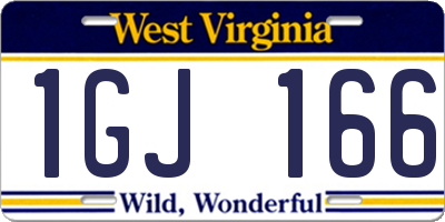 WV license plate 1GJ166