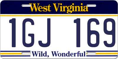 WV license plate 1GJ169