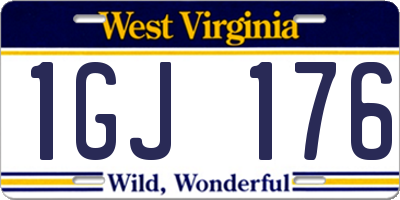 WV license plate 1GJ176