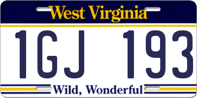 WV license plate 1GJ193