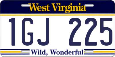 WV license plate 1GJ225