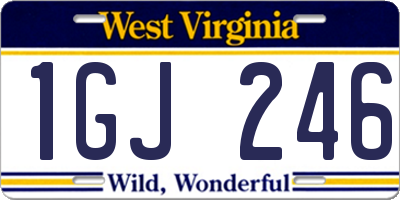 WV license plate 1GJ246