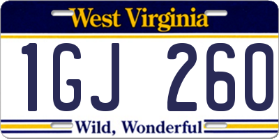 WV license plate 1GJ260
