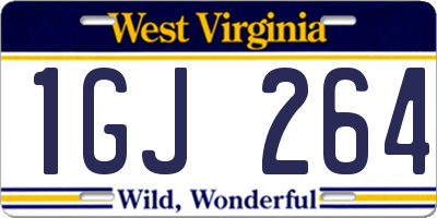 WV license plate 1GJ264