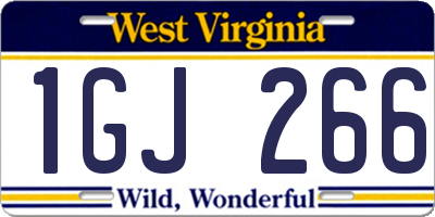 WV license plate 1GJ266