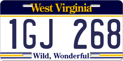 WV license plate 1GJ268