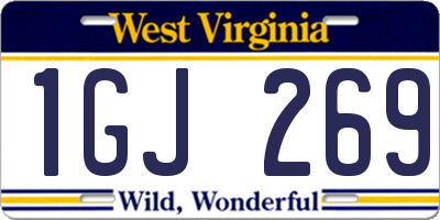 WV license plate 1GJ269