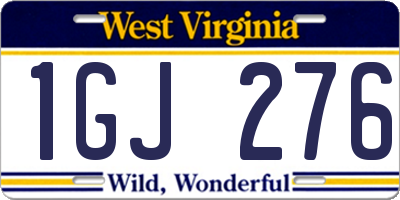 WV license plate 1GJ276
