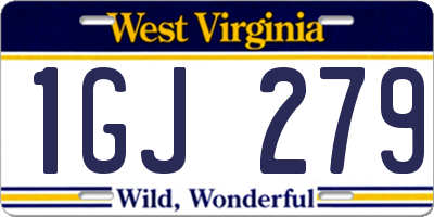 WV license plate 1GJ279
