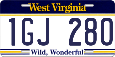 WV license plate 1GJ280