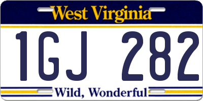 WV license plate 1GJ282