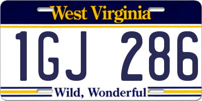 WV license plate 1GJ286