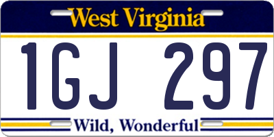 WV license plate 1GJ297