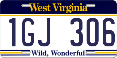 WV license plate 1GJ306