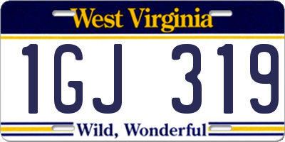 WV license plate 1GJ319