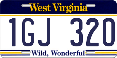 WV license plate 1GJ320