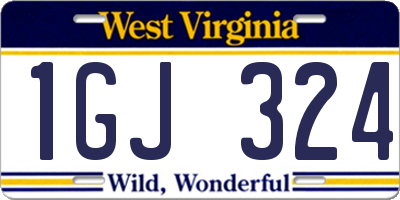 WV license plate 1GJ324