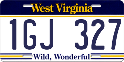 WV license plate 1GJ327