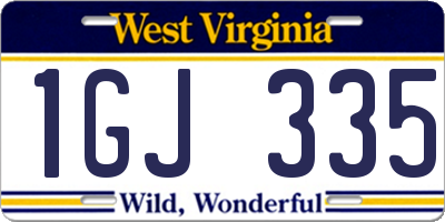 WV license plate 1GJ335