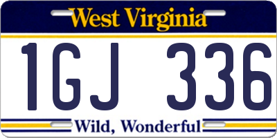 WV license plate 1GJ336