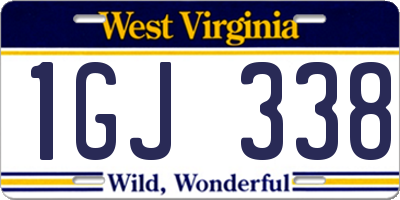 WV license plate 1GJ338