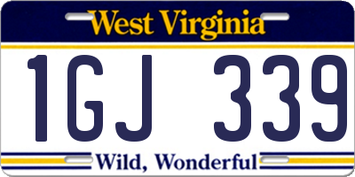 WV license plate 1GJ339